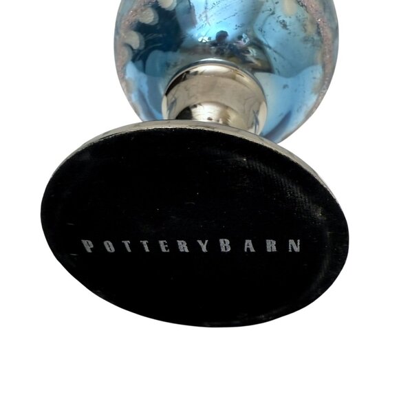 Pottery Barn Mercury Glass Egg Pedestal 8.5" high Pastel Blue Easter Decor - Picture 4 of 10